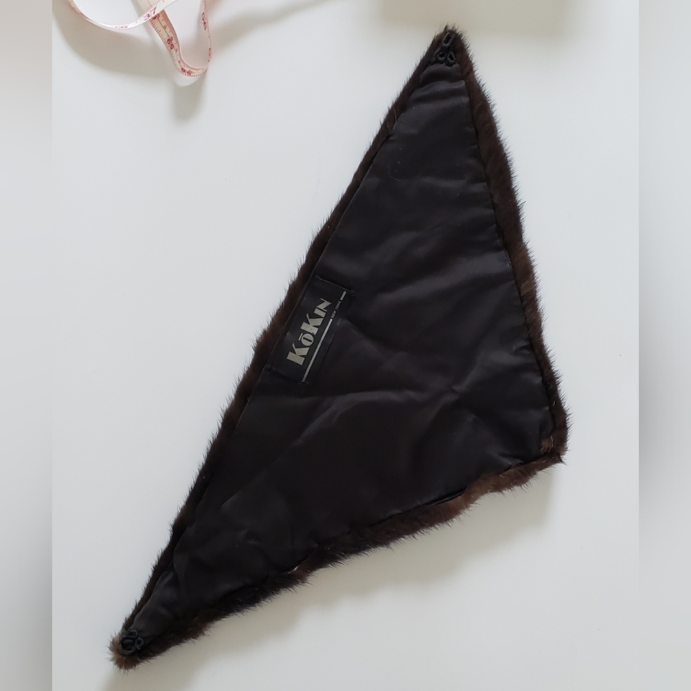 Fur Triangular Accessory with Hook and Loop Clasp - Picture 2 of 8